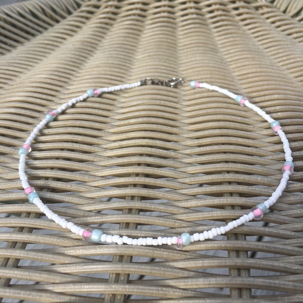 VSCO Seed Bead Cotton Candy Necklace/Choker